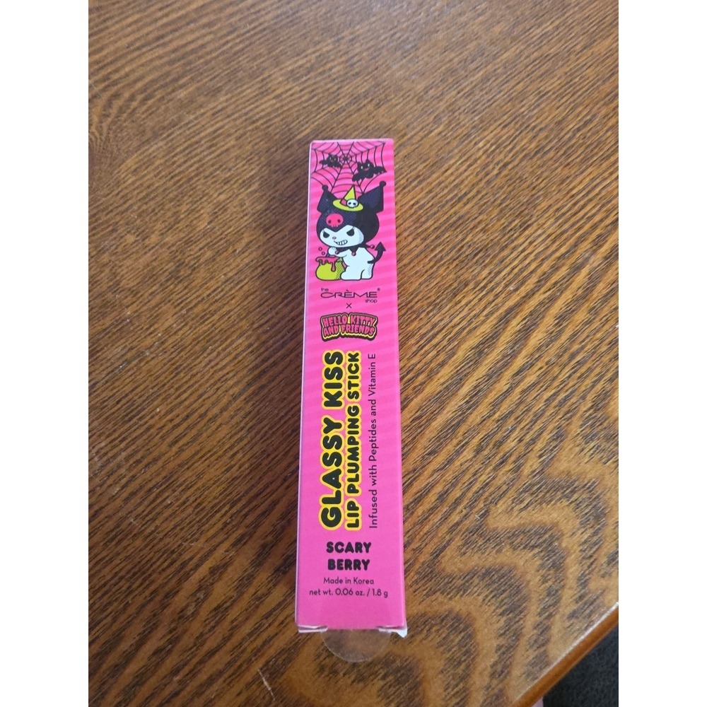 New The Crème Shop Hello Kitty Glassy Kiss Lip Plumping Stick Scary Berry